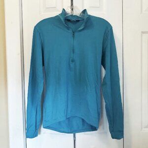 Teal Long Sleeve Biking/Running Half-Zip Top Size Medium